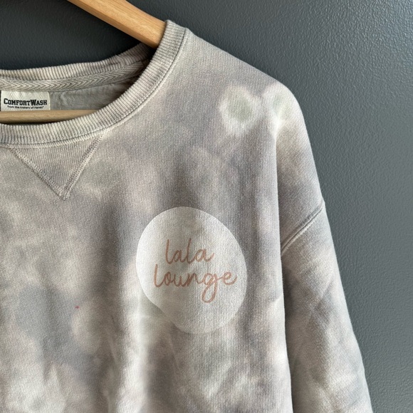 Lala Lounge Subtle Tie Dye Cropped Crew Neck Sweatshirt - Light purple/Pink M - Picture 5 of 5